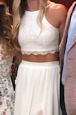 I really loved this two piece set! It was stunning and extremely comfortable. I also really love that it's two separate pieces, I plan on wearing both the skirt and top separately again! If you're thinking about getting this, do it! - Emily N.