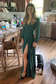 This dress is absolutely stunning!! I had some small issues but Lulus gave me a few options and really showed me how great a company they are!!! The bottom of the dress is long (as expected) so I just put on higher heels !!! Everything about this dress screams sexy and elegant!!! - Melanie E.