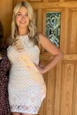 This dress was so cute! I wore it for my bridal shower and I would say the only down side was when I sat down it felt like people could see up the front. It was slimming and the lace hides insecurities well! - Merissa L.