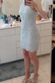 I wore this to a wedding recently (cocktail attire), and it was PERFECT for the occasion! Ordered the small and it fit great. I love the elegance of the color, lace, and overall style. One thing to note, however, is that I do think it runs a bit large..... because I had spoken to a Lulu's rep. via their online chat, AND I referred to their chart, and by all measurements I'm pretty much a medium size. So I was nervous about ordering the small, but it turned out to be perfect. Also, if you are a B-cup or smaller, you might have a hard time filling in the chest area completely, but I just added in the 'petals'/cups, and they fit in just right. - Hannah B.