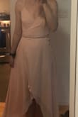 Just received this dress (wedding is in a couple months) and I love it! The reviews on this site really helped me choose the perfect fit and the wrap dress is always a good idea when ordering online. It Is a little see-through though, so nude coloured underwear is a must. - Catherine S.
