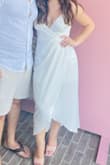 This dress is absolutely perfect. It fits soo well!! No bra needed honestly and it nicely outlines your body. I got this dress for my engagement party and loved every part of it! - Majda M.