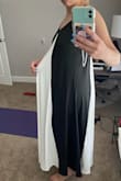 I love the pattern of this dress, kind of reminds me of Cruella, but it has SO much extra fabric and is heavy. I think this would be great as a maternity dress or for someone very very tiny. For someone my size, I would not recommend unless it is the look you are going for. - MacKenzie C.