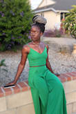 I wore this to my cousins traditional Nigerian Egyptian wedding. Beautiful color, but the slit goes all the way to your box! This I was unaware of. Since I'm not trying to start an only fans, I had to improvise and use diaper pins for semi-modesty. It turned out amazing! Little belly, lot of thigh, all compliments. - Ife B.