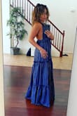 This dress is sooo comfortable!  I wore for a late lunch date with hubs and he loved it.  I also wore 3" sandal heels that helped with the perfect floor length of the dress.  I was ok with it touching the floor but it did not drag.  It was perfect. - Jessica O.