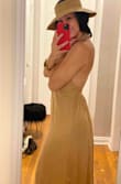 Ummm this dress is the BOMB! The low back is SOOO sexy while still being a super casual dress. It does everything right without "trying too hard." Perfect length... and oh so freaking comfy high quality fabric. I have small breasts so it didn't take away from the classiness in the front. You'll have to be able to go braless to rock it in the front, so if you need boob support, this definitely ain't for you. - Melissa L.