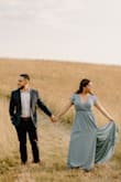 I wanted a dress for my engagement photos that would be just enough flow for me to move around and it worked so well! It does run larger so I would go down a size. I'm usually a M and I got a S and the waistband of the dress could still stretch a lot. - Maddie F.