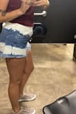 They are better that the picture to be honest& the fit is WONDERFUL!!! I like to wear them with a shirt or tank tucked in and a belt to really show off the whole pattern of the shorts!! - Misty G.