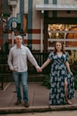 I bought this dress for my engagement photos and absolutely loved wearing it. It was comfortable, flowy, and photographed beautifully. I did have to have it hemmed quite a bit as I'm very short, I would also recommend sizing up if you have a large bust. I also had my seamstress tack the split sleeve so that sleeve fell nicer on my shoulder and arm. Overall, very happy my purchase!! - Lindsay S.