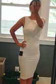 Based on reviews I wasn't sure which size to order. I ordered XS which it did fit perfectly, however I like to be able to move comfortably in a dress. I should have ordered Small, other than that I ABSOLUTELY LOVE IT. There is an underline fabric under which helps the transparency. Perfect for my city hall weeding! - Fabiana D.