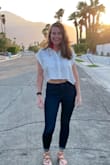 LOVE this top. It is super cute. It feels classy with a bit of fun. I got a lot of compliments. It will need an occasional ironing. - Meredith C.