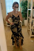 A little snug but SO flattering! Gives you a perfect hourglass figure. I got compliments all night long! - Amanda B.