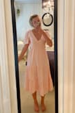 I wanted to love this dress but I really didn't. I ordered a small and it fit well, but it was loose in the chest area (it felt like I was going to fall out), the back didn't tie well enough, and the front part of the waist was bunching (see pic). Wouldn't order unless you have a big chest. - Delaney S.