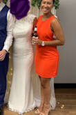 Loved the dress! Color was perfect and I got so many compliments! I will say my hips were a little snug in it but not to the point where I would have sized up, it was mainly the slip underneath! 100% recommended, I got so many compliments throughout the night! - Julia H.