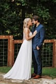 I had my reception a month after our wedding and also had extra pictures taken because I was not happy with how I looked in my wedding dress so I bought this less than a week before the 
 reception. I order an 8 after speaking to a sales associate on what would fit the best since I didn't have time to alter it. I wear a medium In top and an 6 in bottoms.  I could not be a happier with how well this dress fit and looks. It looked better than the $2000 wedding dress I have. I highly recommend this dress. save your money and buy this dress! - Cherish B.