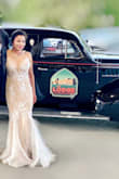 I love the lace on the dress. I actually bought it to wear for our 10th anniversary photoshoot. It fits me well. I don't need to alter it at all. Good quality for the price. - Melody N.