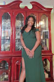I absolutely loved this dress. Dress is comfortable and perfect to wear to a formal event. It hugged my curves just right and the slit wasn't too high. Usually I avoid off shoulder stuff but it remained in place the entire night! - Meikisha D.