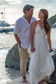 I chose this dress for my BVI beach wedding. I wanted something simple, comfortable, flowing and casual. It was perfect. It traveled well and was absolutely beautiful. It was a little long, but I wanted something that would cover my feet ...barefoot in the sand. I loved everything about it. It was perfect! - Brandy B.