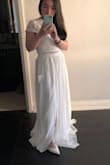 This dress turns out so great. I should have ordered XS instead of S. The top is slightly loose but it's okay, the skirt fits well but super long but overall I still like the dress. Very easy to wear. Great choice for hot and sunny summer wedding. - SHP#9715 S.