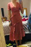 Beautiful dress, love the unique style, if it came in green I'd get another - Angela D.