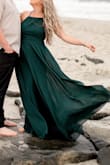I was looking for something for my engagement shoot and came across this dress! I was so thankful that other people posted pictures so I could see how beautiful it was. I wasn't sure what I wanted to wear but this was perfect, fitted at the top and flowy at the bottom! So many compliments and it flowed in the wind! It's two layers so nothing too heavy and I would've needed a hem but left it long for added flow possibility! 10/10 recommend. If you need a dress get this one! - Allison B.