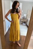 Very comfortable and soft. Hard to tell it is a jumpsuit and not a dress. The straps are very thin and the dress material was pretty heavy. - Alexandra F.