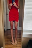 Went with a large at first due to previous dresses being too tight in the chest but it was too big. Medium fits perfect. My man loved it! Love love lulus dresses - Kelly R.