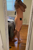 This dress I ordered because I was looking for a wedding dress, but this was a little too sexy as it hugged my curves pretty tightly. However, my thighs are a little thicker and the slit in the dress made it feel super awkward and uncomfortable. Sad I had to return it but might work out better for someone else! - Tiffany P.