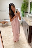 I ordered this dress as a possibility for engagement photos, but I returned it because I felt that I looked more like a bridesmaid. The dress is beautiful. The color is flattering and it is very flowy. If I were a bridesmaid or doing a maternity shoot or even just family photos this dress would be the one. - Daniela M.