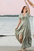 I bought this for a beach engagement photos shoot. I'm not a dress person, and not a 100% confident with my body since some weight gain, but this dress made me feel great. The material was great! Shipped and arrived quickly! - Kristen B.
