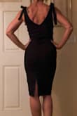 I wore this to a wedding in FL. I loved the quality & length! I'm usually an xS. This was fitted which I prefer. I wore double-sided tape, but it made me more self-conscious so I took it off. Wish the ties stayed a bit tighter but overall, a gorgeous dress for any event. Even got a few compliments. Lulus is my new ''go-to'' for dresses! - Jeannine U.