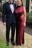 Perfect for a black tie wedding, received many compliments!!! The fabric stains with lotion or perfume just be careful when it's on. - Katherine S.