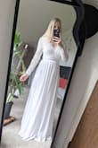 Definitely order a smaller size! After reading reviews I saw this runs big, & Im so glad that I ordered a size smaller than I usually would because it fits perfect. It's everything I expected and can't believe it looks so lovely for less than $100! And it came so quickly too!! - Rebbecca T.
