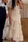 Loved this dress so much! I wore it during my children's baptism. I pinned the chest and the slit just a bit to make it more appropriate for church. Such a cute dress and such a great fit! - Aaron F.