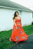Such a beautiful two piece! The color is beautiful, the fit was great. It is honestly so, so cute! I will mention the skirt is a little weird at first cause it doesn't have any buttons, you have to tie it in two places, so at first I thought that was weird. But it looks super cute and as long as you do tight knots you're good! - Deborah P.