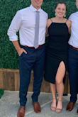 Wore this to a wedding and felt so good in it! Bought a medium and fit very TTS. It's form-fitting enough you don't need a bra (good, since it's backless) but the material is structured enough that it's very flattering. The low back and slit are just enough without being inappropriate. My one complaint is the straps were a bit tight, but I have broader shoulders and could still make it work. Buy it!!! - Emma B.