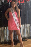 I sized up and it fit perfectly. Great quality dress (material is thick) and very flattering. Pretty color too! - Abby M.