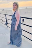 Love this dress!! You can adjust the straps tighter if you want a different look. It was a little see through but all in all in was a cute comfortable dress. - Shannon B.