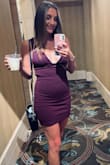 This dress fit like a glove and was comfortable. Overall I loved the dress, only issue was the cleavage area when sitting down. - Amber M.