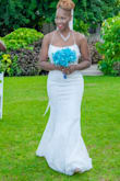 This dress fit perfectly. It has just a touch of stretch. It has built-in bra cups. The straps have strong loop holes to hold the girls up. And to my surprise it has a slight shimmering effect. I felt fabulous - Jewel R.