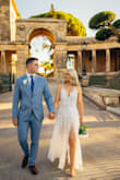 I seriously wasn't expecting too much when I decided I was going to order my wedding dress online, but I was blown away with this dress!
The material was surprisingly high quality and survived being rolled into a suitcase on a flight to Greece without a single wrinkle or crease. 
Out-of-the-box it fit my torso pretty loose and I had a few gaps where the straps met the back of the dress, but after getting the straps altered it fit just fine. It did still fit loose around my waist, but not so loose that I lost my shape. So if you're in between sizes, size down not up. Also, at only 5'3 this dress drowned me in length so I got it shortened as well.
I personally loved the design with just the bodysuit liner. The lace detail was dense enough that I didn't look like I was wearing a swimsuit coverup, but still sheer enough that light could flow through the dress highlighting my legs in photos.
All in all, I loved my wedding dress! And I was so happy to find something this breathtaking under $200! - Milli W.
