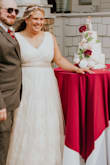 I loved the dress. The only alterations I had was hemming the bottom to fit my height and I added a belt to go over the one on it as the beads were not the style I wanted. I also wore a underskirt to make it bigger for photos. Wonderfully comfortable and light weight. - Angela W.