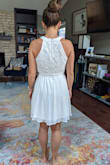 I ordered this dress to wear to my rehearsal dinner and it did the trick! It fits well and of the 5 or so dresses I ordered, this one fit the bill the best! The arm holes were perfect and didn't gape, the length was appropriate, and the neckline comfortable! If you're on the fence, do it! - Randi N.