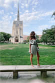 This is an elegant and vibrant dress. I got the green sage and the fabric is even prettier in person. Wore it to a friend's wedding and got tons of compliments. The material is very high quality and it has a very unique look. Very comfortable and easy to pair. - Rita R.