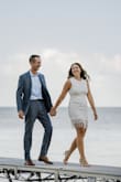 This dress was perfect for engagement pictures. It doesn't have a lot of stretch but fits well and is very flattering. It was maybe a little short when sitting down but a great length when standing. - Danielle S.