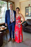 Love the design and flow of the dress. Also, you can mix match the top and bottoms too, which I like. The skirt is long for someone who is 5'5"-5'6"which I had expected, but it was fine with the wedges I wore that night. The top is adjustable in the back, but the material doesn't give much and my larger rib cage ended up splitting a small part in the side seam, which is my own fault because I hardly adjusted it when I went from sitting/slouching to standing and dancing and doing the limbo in between. Not as noticeable if you do not wear a bra either because of the design. - Danielle K.