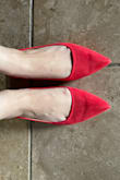 I love this pair of shoes! They are a staple to my outfit and the bold color makes them pop out! I have received many compliments! They are comfortable, good material, and are true to size, might even say they are a little big but I have a skinny foot. If you buy them, you won't regret it! - Aurora G.