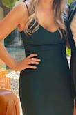 The reviews on this dress were amazing, so I had to try for myself. First off, the green color is gorgeous in person, but definitely takes on some other colors in different lighting (see photos taken at same time, just a few feet apart and at a slightly different angle). The fit was spot on, I am 5'9", 150lbs, 34C, athletic build and bought a M, my normal size. Only minor flaw...I'm not a fan of adjustable straps on formal gowns, so had my tailor remove them and permanently sew the straps in. All in all would 10/10 recommend for a reasonably priced, good quality dress! - Abby D.