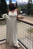 I used this for my last minute elopement and loved it! It is a beautiful dress, great quality, and I feel like it would fit well  and look pretty in any body type. I got size XL, which was a little too large for me. If I had more time I would've adjusted the size. I tried to order an L but it didn't fit my bust (I am a 38DD so, understandable).  I ended up using the XL and felt gorgeous in it! - Isabela N.