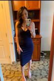 I got this dress for a wedding this past weekend. It was perfect for a September wedding. I wanted to match my husband who was in the wedding, and it looked so sharp next to him. This dress is very sexy but classy since it's a midi dress. I've been all about the midi dresses, and this one did not disappoint. It was also super comfortable and easy to dance in:) - Elizabeth P.